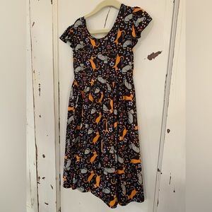 EUC DotDotSmile Size 5/6 Black with Kitties Dress